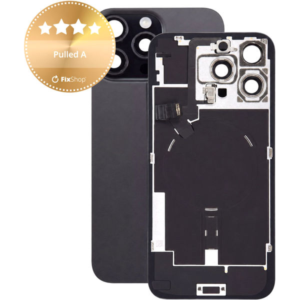 Apple iPhone 16 Pro Max · Sticla carcasa spate pentru iPhone 16 Pro Max, Black Titanium, Pulled A