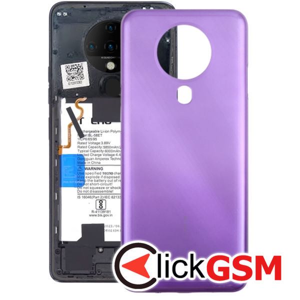 Piesa Capac Spate Purple Tecno Spark 6 4ouy