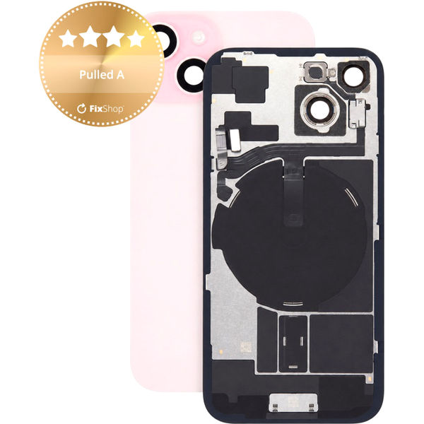 Sticla carcasa spate pentru iPhone 15, Pink, Pulled A