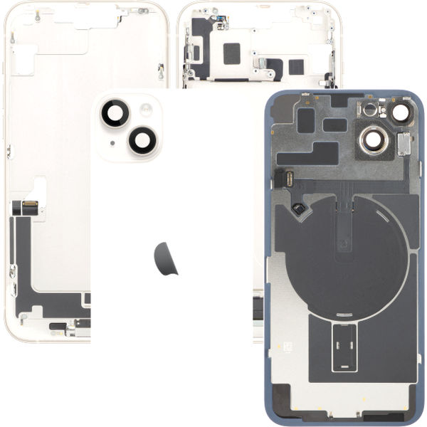 Apple iPhone 14 Plus · Capac Baterie Apple iPhone 14 Plus, Cu Carcasa Mijloc, Full Parts, Alb (Starlight), (provine din dezmembrari) Premium