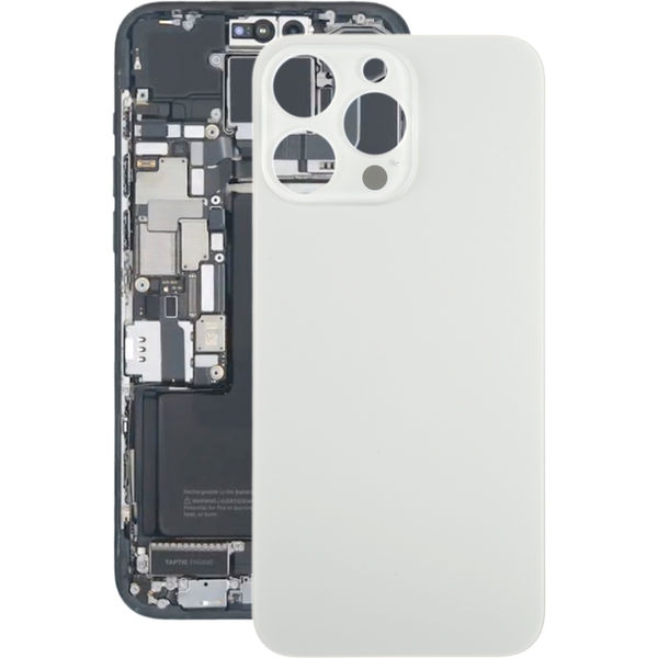 Apple iPhone 15 Pro Max · For iPhone 15 Pro Max Glass Battery Back Cover(Titanium)