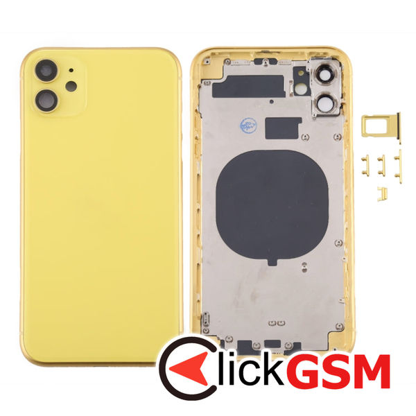 Piesa Carcasa Cu Capac Spate Geam Camera Si Suport Sim Apple Iphone 11 4h3m