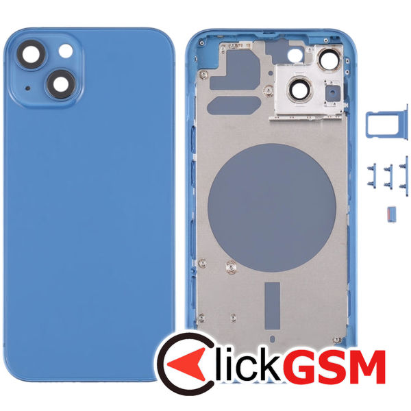 Piesa Carcasa Cu Capac Spate Geam Camera Si Suport Sim Blue Apple Iphone 13 4gn8