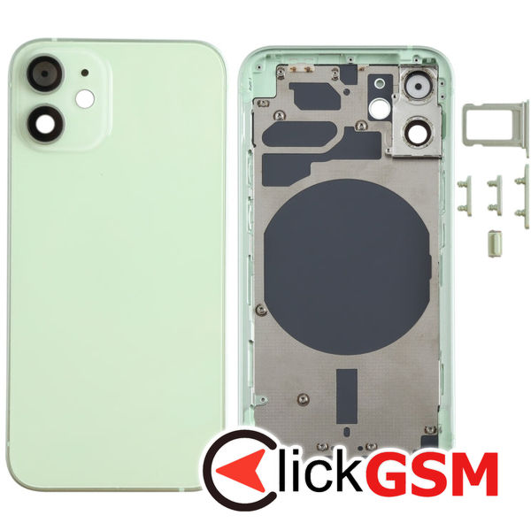 Piesa Carcasa Cu Capac Spate Geam Camera Si Suport Sim Green Apple Iphone 12 Mini 4gwa