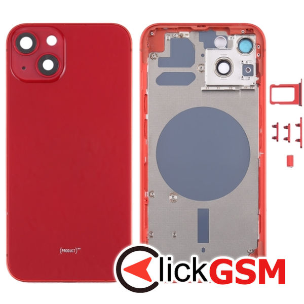 Piesa Carcasa Cu Capac Spate Geam Camera Si Suport Sim Red Apple Iphone 13 4gh9