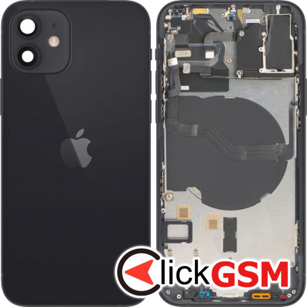 Piesa Piesa Carcasa Cu Capac Spate Negru Apple Iphone 12 1ap