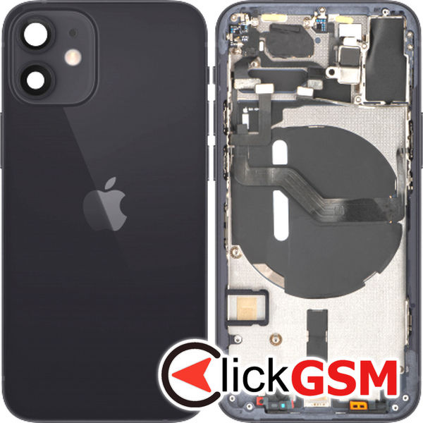 Piesa Piesa Carcasa Cu Capac Spate Negru Apple Iphone 12 Mini 1a2