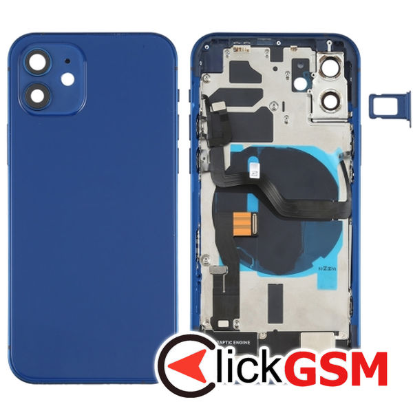 Piesa Piesa Carcasa Cu Capac Spate Si Geam Camera Blue Apple Iphone 12 4gpi