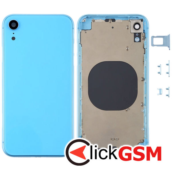 Piesa Carcasa Cu Capac Spate Si Geam Camera Blue Apple Iphone Xr 4ft1