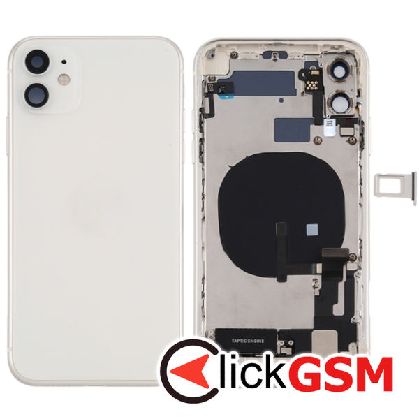 Piesa Carcasa Cu Capac Spate Si Geam Camera White Apple Iphone 11 4h36