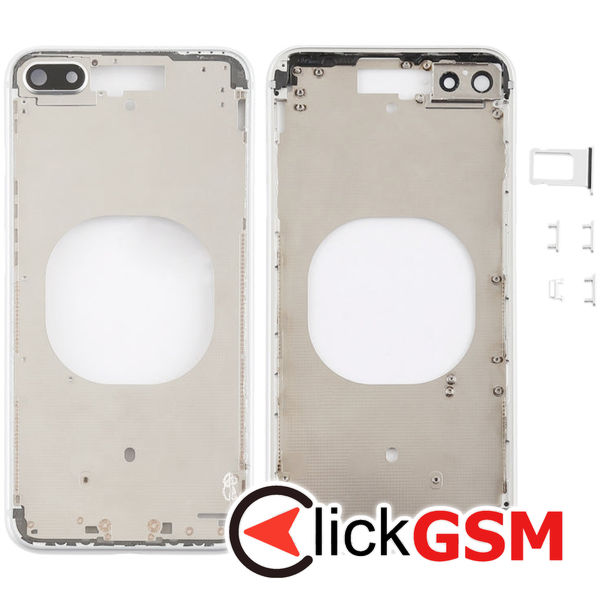 Piesa Carcasa Cu Capac Spate Si Geam Camera White Apple Iphone 8 Plus 4fzb