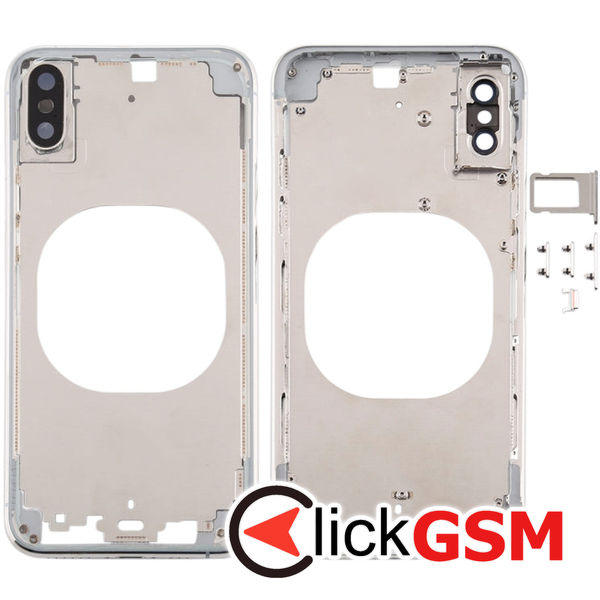 Piesa Carcasa Cu Capac Spate Si Geam Camera White Apple Iphone Xs 4fod