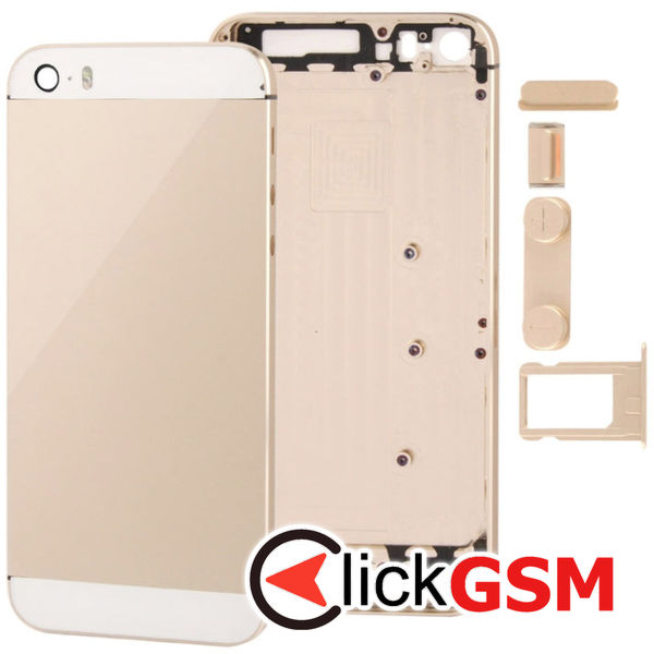 Piesa Carcasa Cu Capac Spate Si Suport Sim Gold Apple Iphone 5s 4fbg