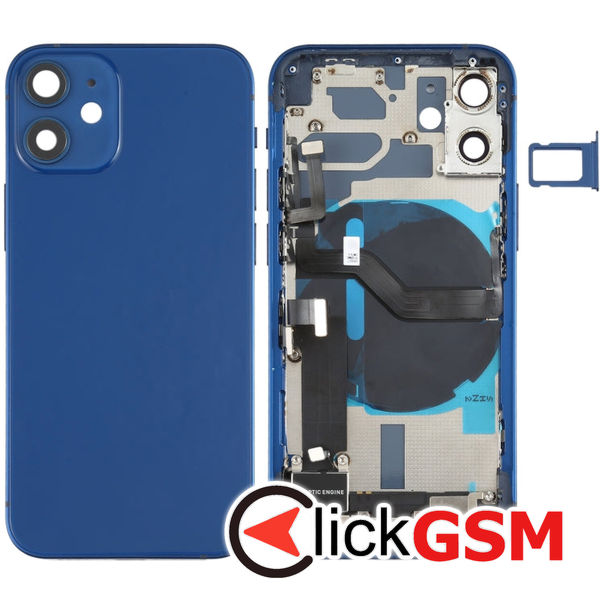 Piesa Carcasa Cu Geam Camera Blue Apple Iphone 12 Mini 4gw0