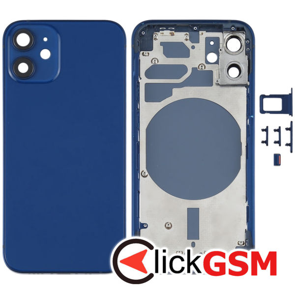 Piesa Carcasa Cu Geam Camera Blue Apple Iphone 12 Mini 4gw6