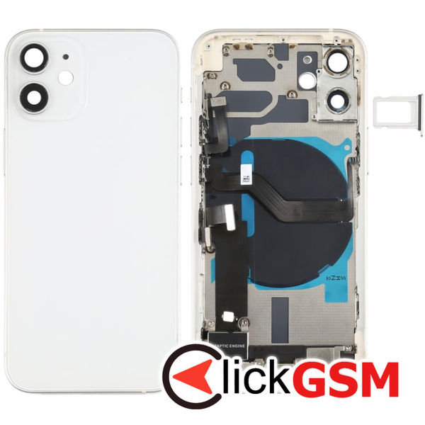 Piesa Carcasa Cu Geam Camera White Apple Iphone 12 Mini 4gw2