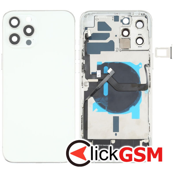 Piesa Carcasa Cu Geam Camera White Apple Iphone 12 Pro Max 4gtt