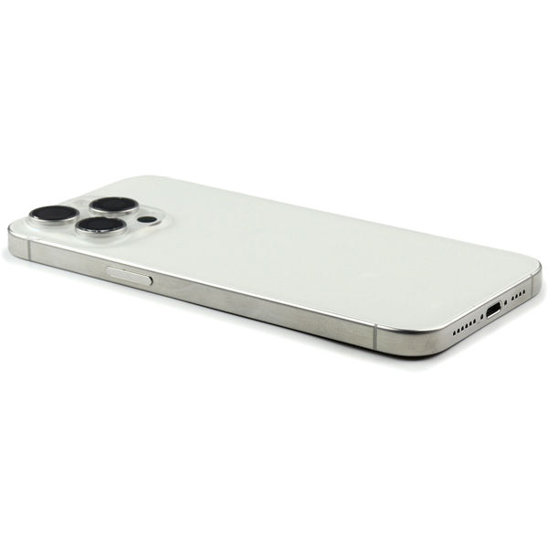 Apple iPhone 15 Pro Max · Rear Housing with small parts For iPhone 15 Pro Max (EU Version) White Titanium Pulled