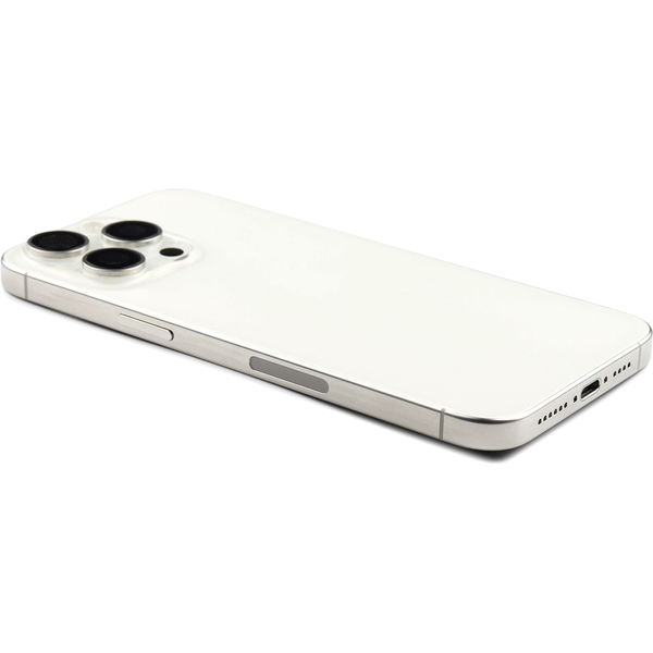 Apple iPhone 15 Pro Max · Rear Housing with small parts (US Version) For iPhone 15 Pro Max White Titanium Pulled