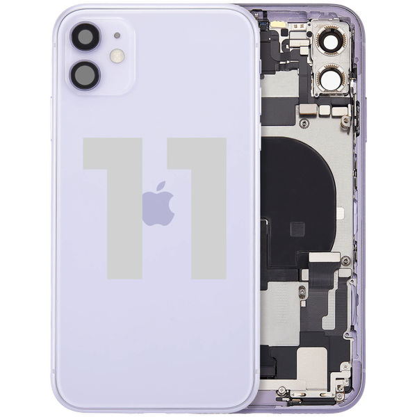 Apple iPhone 11 · Back Housing W/ Charging Port Flex & Small Parts For iPhone 11 (Used OEM Pull: Grade B) (Purple)