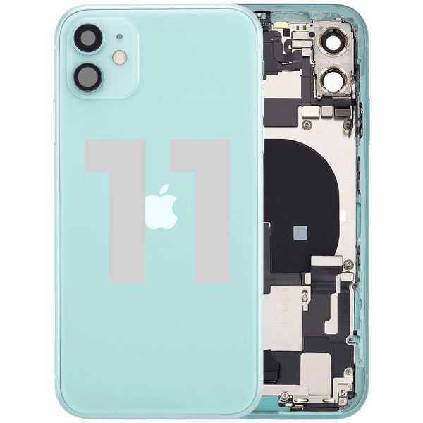 Apple iPhone 11 · Back Housing W/ Charging Port Flex & Small Parts For iPhone 11 (Used OEM Pull: Grade B) (Green)