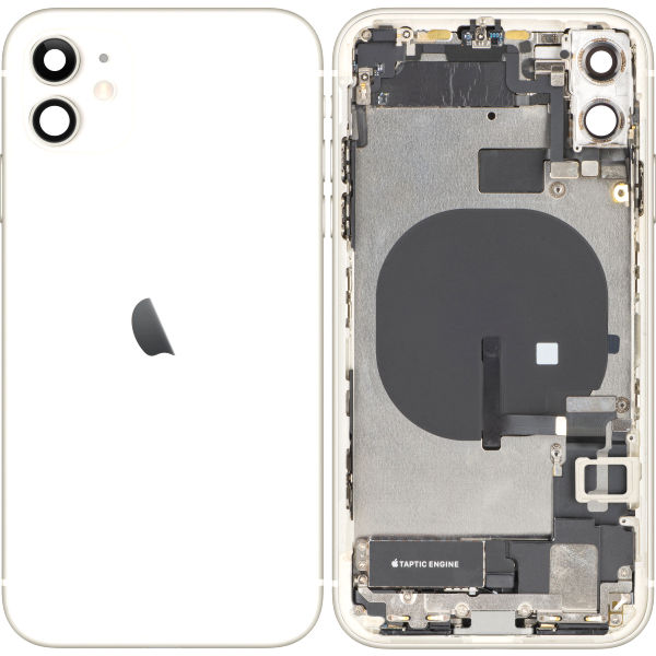 Apple iPhone 11 · Capac Baterie Apple iPhone 11, Cu Carcasa Mijloc, Full Parts, Alb, (provine din dezmembrari) Premium