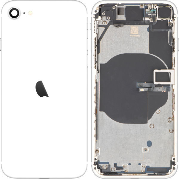 Capac Baterie Apple iPhone SE (2022), Cu Carcasa Mijloc, Alb (Starlight), (provine din dezmembrari) Premium