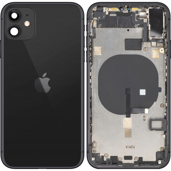 Apple iPhone 11 · Capac Baterie Apple iPhone 11, Cu Carcasa Mijloc, Negru, (provine din dezmembrari) Premium