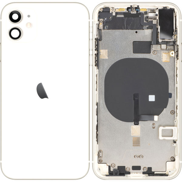 Apple iPhone 11 · Capac Baterie Apple iPhone 11, Cu Carcasa Mijloc, Alb, (provine din dezmembrari) Premium