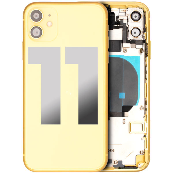 Apple iPhone 11 · Back Housing W/ Small Components Pre-Installed For iPhone 11 (Used OEM Pull: Grade C) (Yellow)