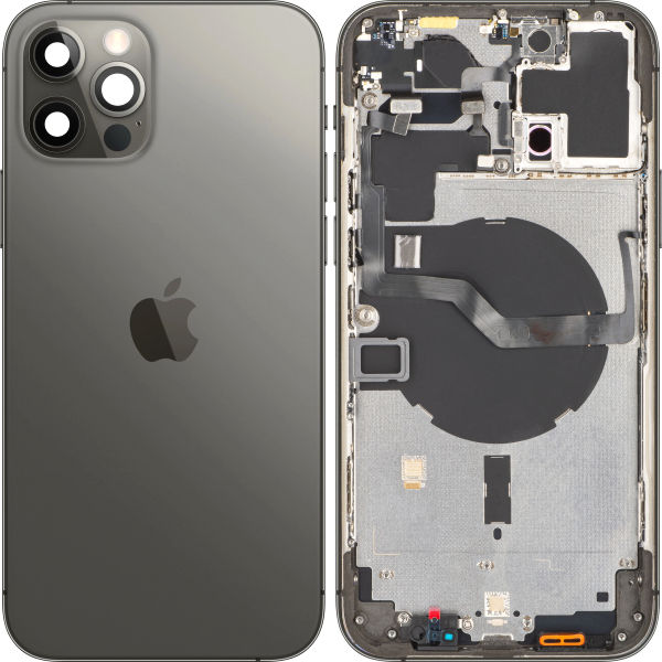 Apple iPhone 12 Pro Max · Capac Baterie Apple iPhone 12 Pro Max, Cu Carcasa Mijloc, Negru (Graphite), (provine din dezmembrari) Premium