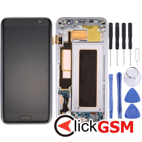 Piesa Display Cu Rama Si Modul Incarcare Black Samsung Galaxy S7 Edge 4emt