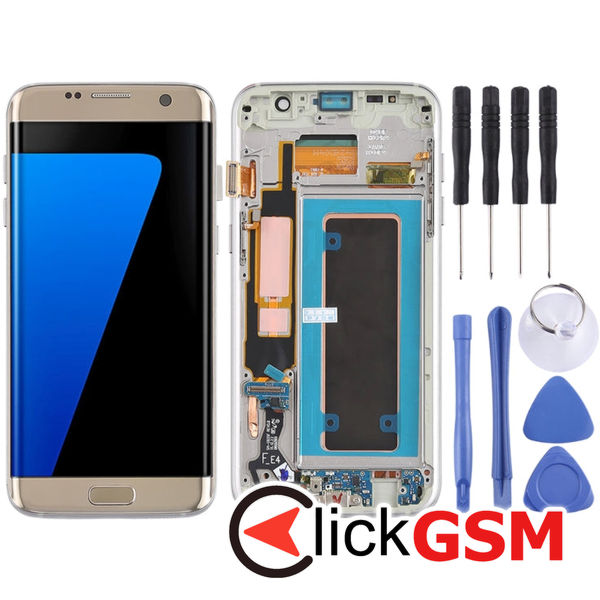 Piesa Display Cu Rama Si Modul Incarcare Black Samsung Galaxy S7 Edge 4f0m