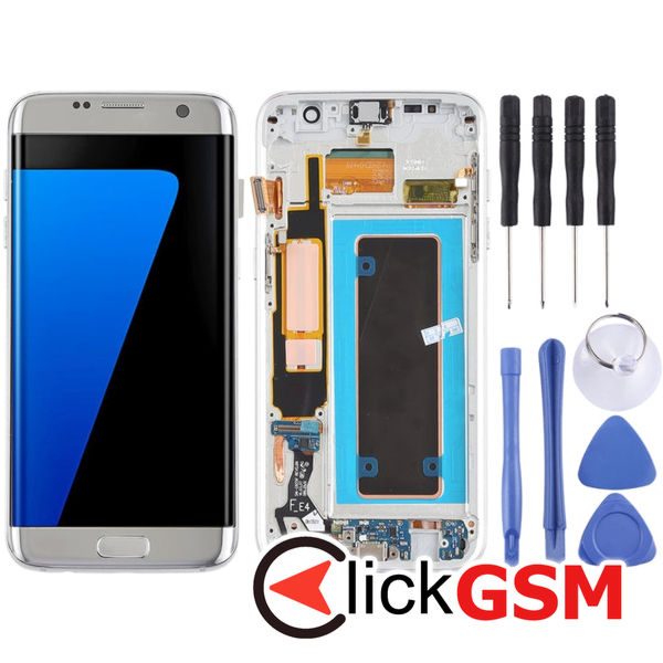 Piesa Display Cu Rama Si Modul Incarcare Black Samsung Galaxy S7 Edge 4f0r