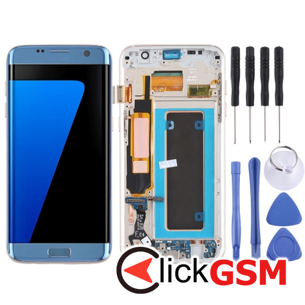 Piesa Display Cu Rama Si Modul Incarcare Blue Samsung Galaxy S7 Edge 4f0n