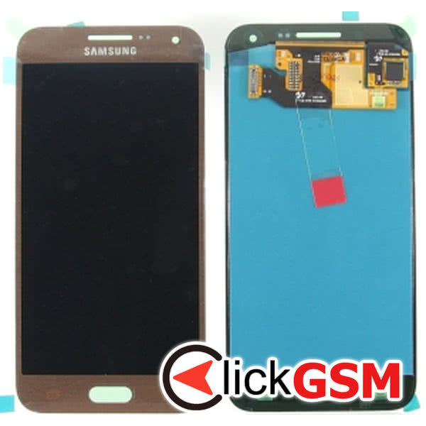 Piesa Piesa Display Cu Touchscreen Auriu Maro Samsung Galaxy E5 Hld