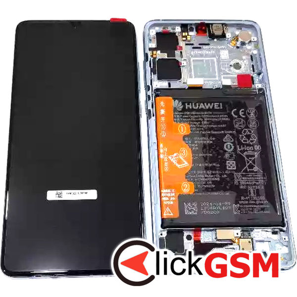 Piesa Display Cu Touchscreen Rama Si Baterie Negru Huawei P30 Crm