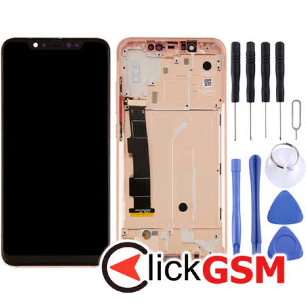 Piesa Display Cu Touchscreen Rama Si Buton Lateral Auriu Xiaomi Mi 8 25kd