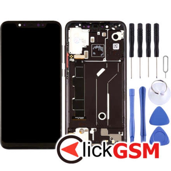 Piesa Display Cu Touchscreen Rama Si Buton Lateral Negru Xiaomi Mi 8 25k0