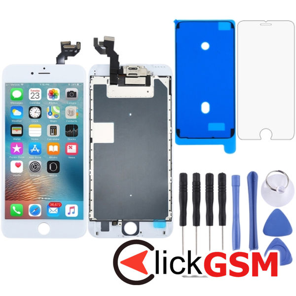 Piesa Display Cu Touchscreen Rama Si Camera Fata White Apple Iphone 6s Plus 4fj0