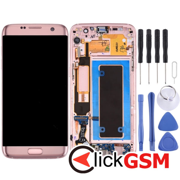 Piesa Piesa Display Cu Touchscreen Rama Si Modul Incarcare Pink Samsung Galaxy S7 Edge 4ojo