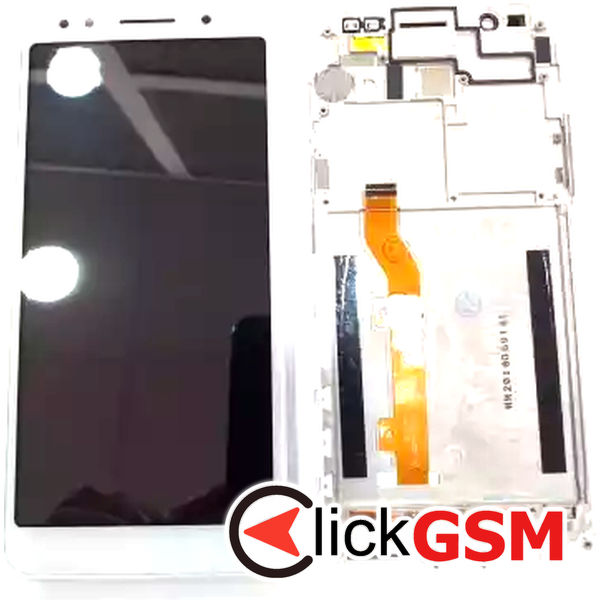 Piesa Display Cu Touchscreen Si Rama Alb Alcatel 1x 2mu7