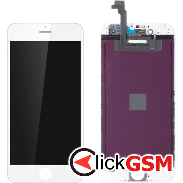 Piesa Display Cu Touchscreen Si Rama Alb Apple Iphone 6 4i1c