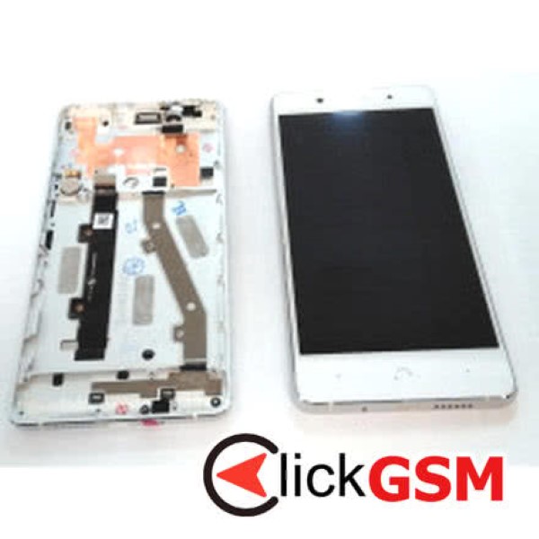 Piesa Display Cu Touchscreen Si Rama Alb Bq Aquaris X5 Plus Jq1