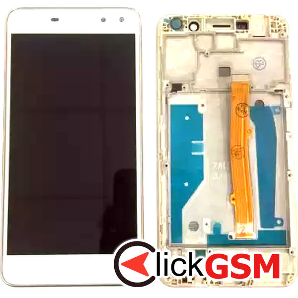 Piesa Display Cu Touchscreen Si Rama Alb Huawei Y6 2017 83h