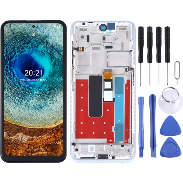 Nokia X10 · TFT LCD Screen for Nokia X10 TA-1350 TA-1332 Digitizer Full Assembly with Frame (White)