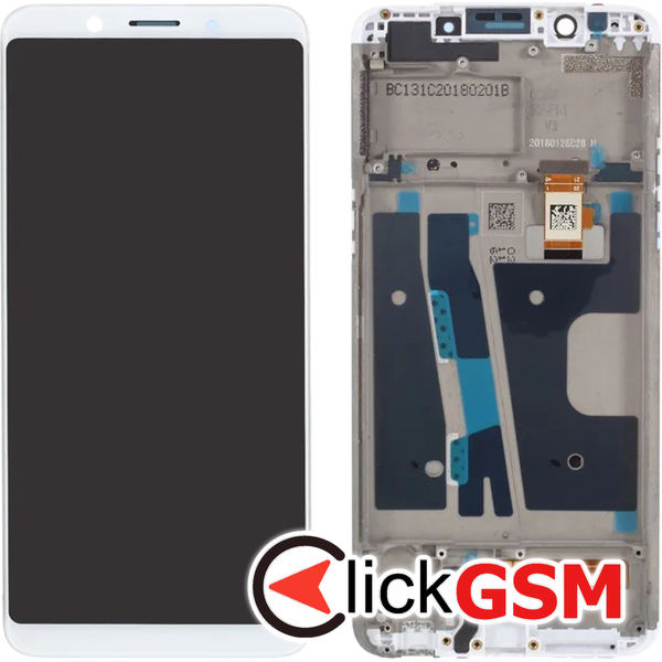 Piesa Display Cu Touchscreen Si Rama Alb Oppo A73 4tzv