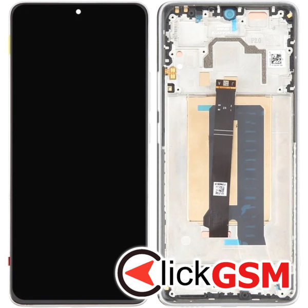 Piesa Display Cu Touchscreen Si Rama Alb Xiaomi Redmi K70e 4x6f