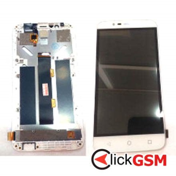 Piesa Display Cu Touchscreen Si Rama Alb Zte Blade A310 2n25