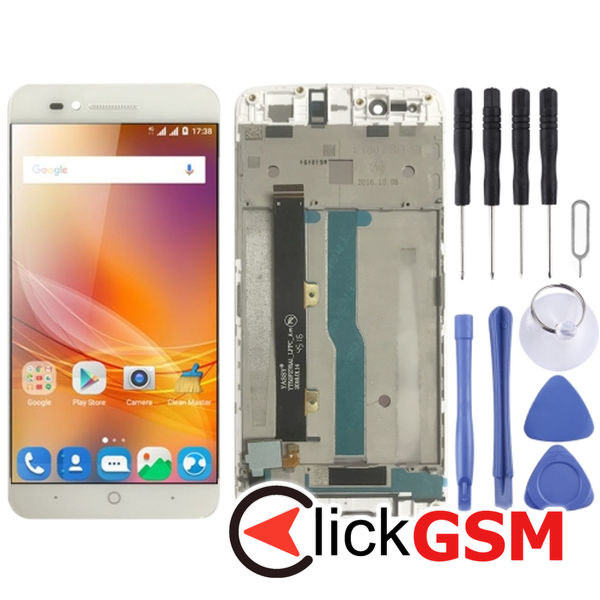 Piesa Piesa Display Cu Touchscreen Si Rama Alb Zte Blade A610 1y9h